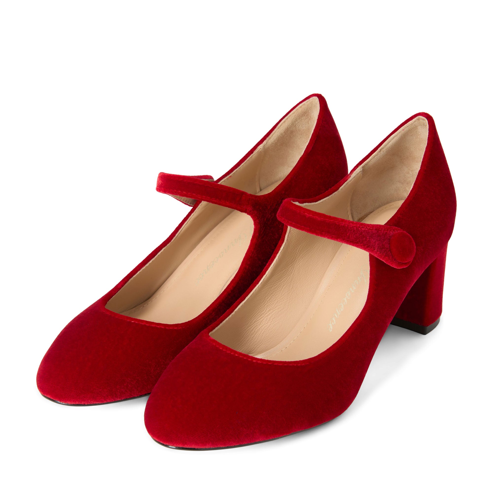 Gemma Velvet Red Shoes by Age of Innocence