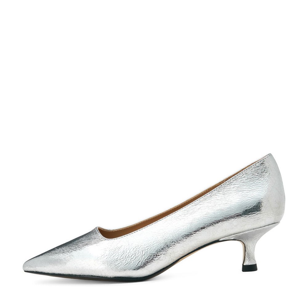 Andrea Leather Silver Shoes by Age of Innocence