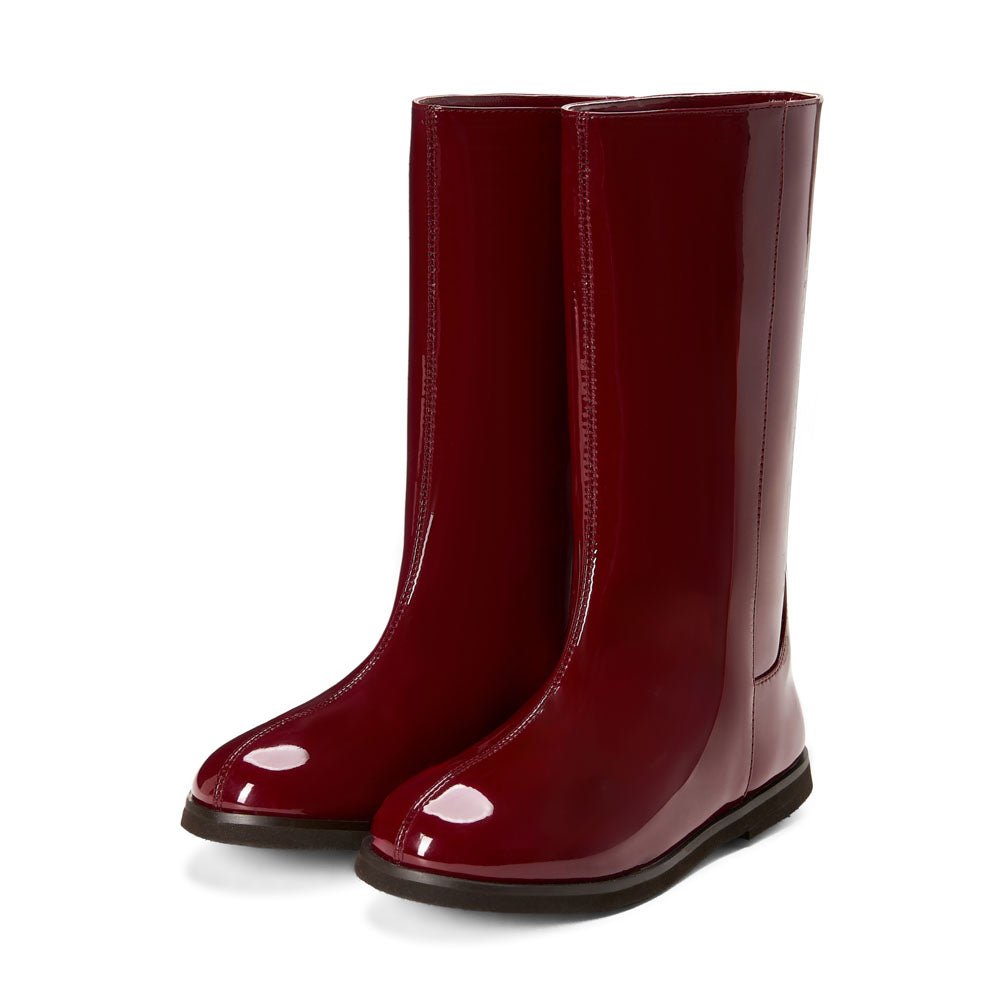 Ann PU Burgundy Boots by Age of Innocence