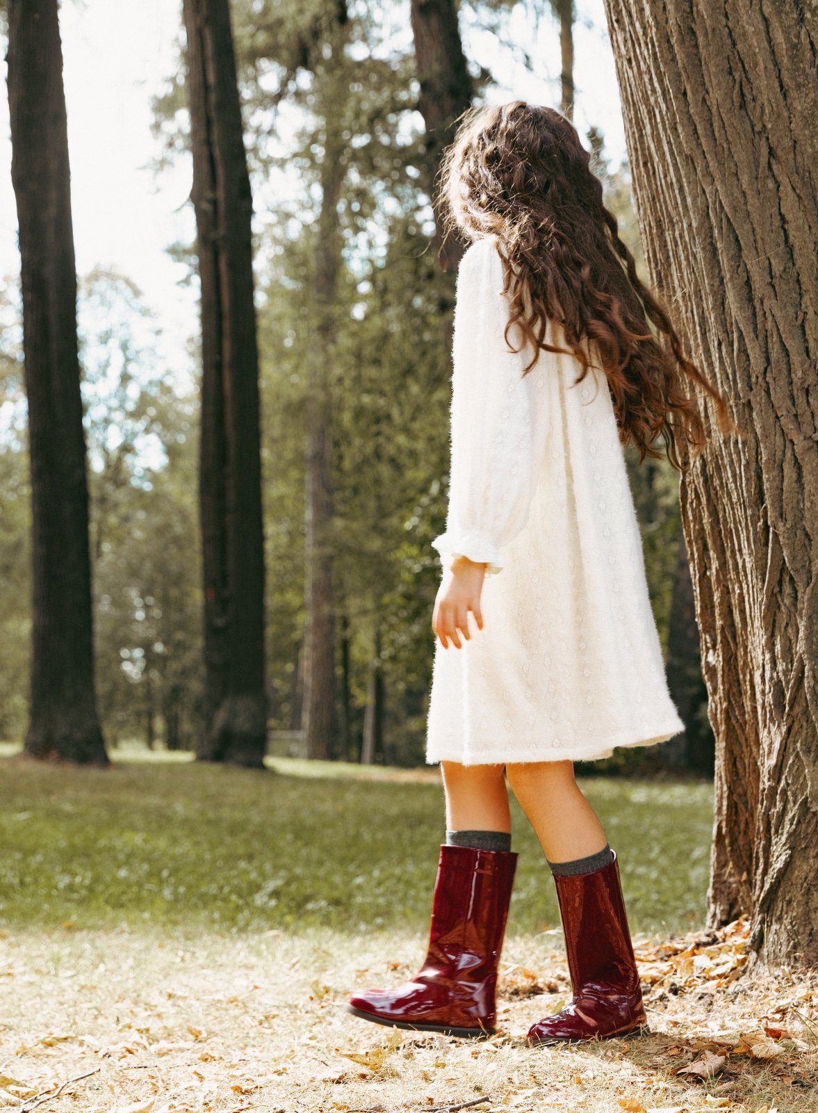 Ann PU Burgundy Boots by Age of Innocence