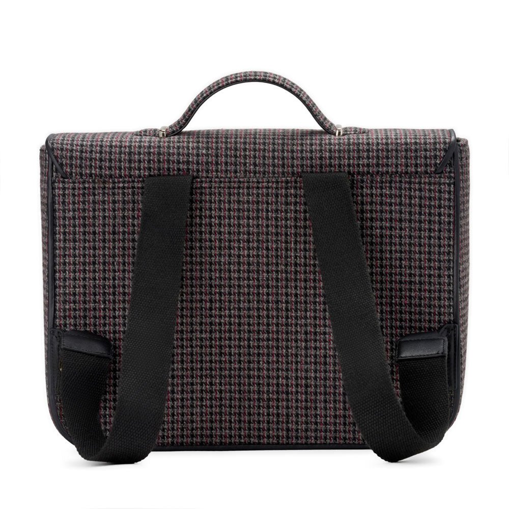 Boston Plaid Dark Grey Schoolbag by Age of Innocence