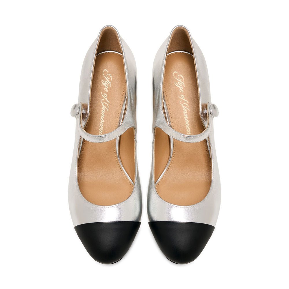 Gemma 2.0 Silver/black Shoes by Age of Innocence