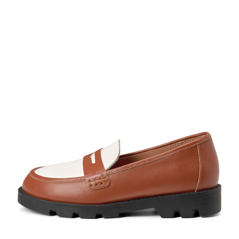 Haven Brown/ White/ Brown Loafers by Age of Innocence