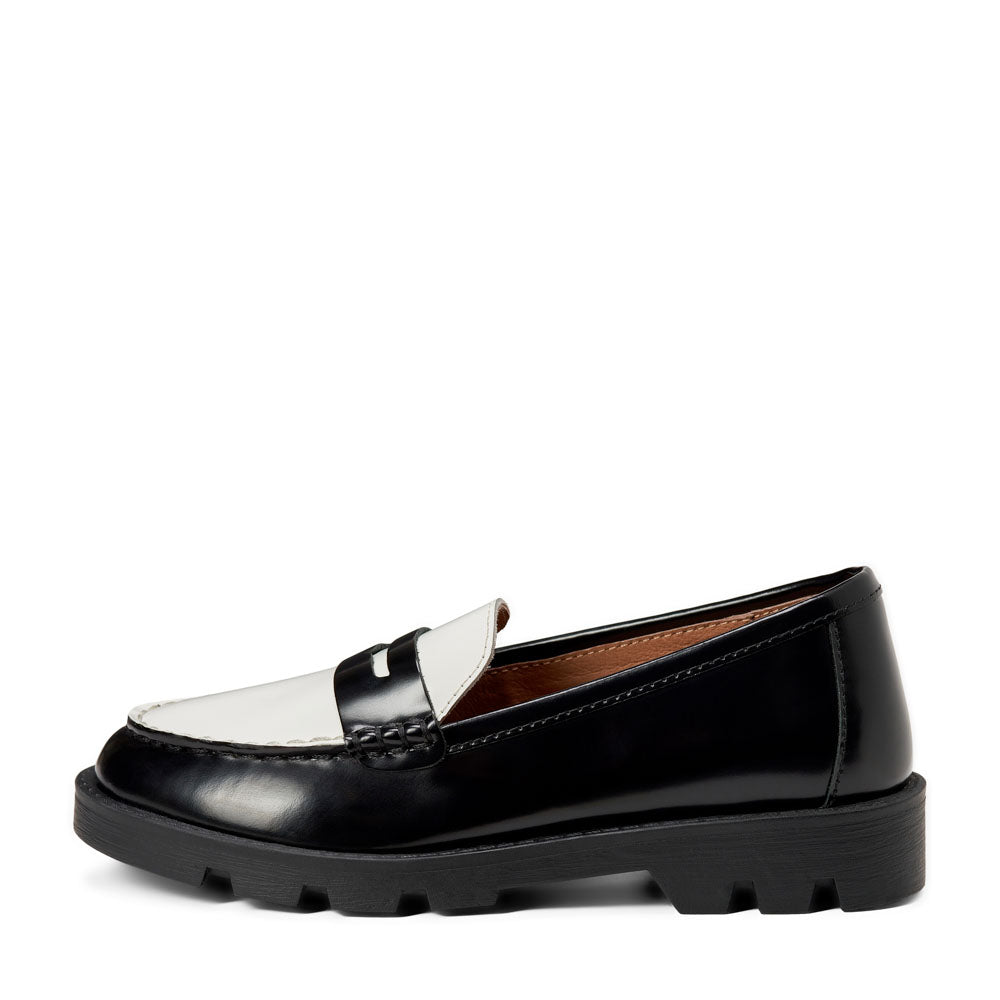 Paula Black /White /Black Loafers by Age of Innocence