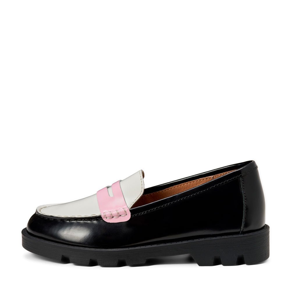 Paula Black /White /Pink Loafers by Age of Innocence