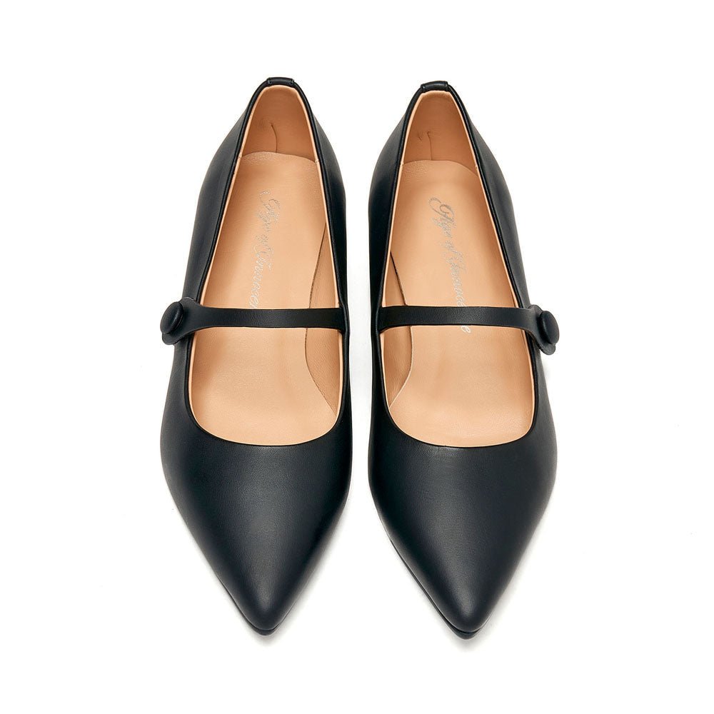 Thea Leather Black Shoes by Age of Innocence