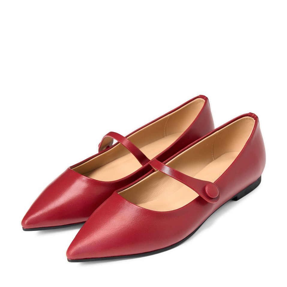 Thea Leather Burgundy Shoes by Age of Innocence