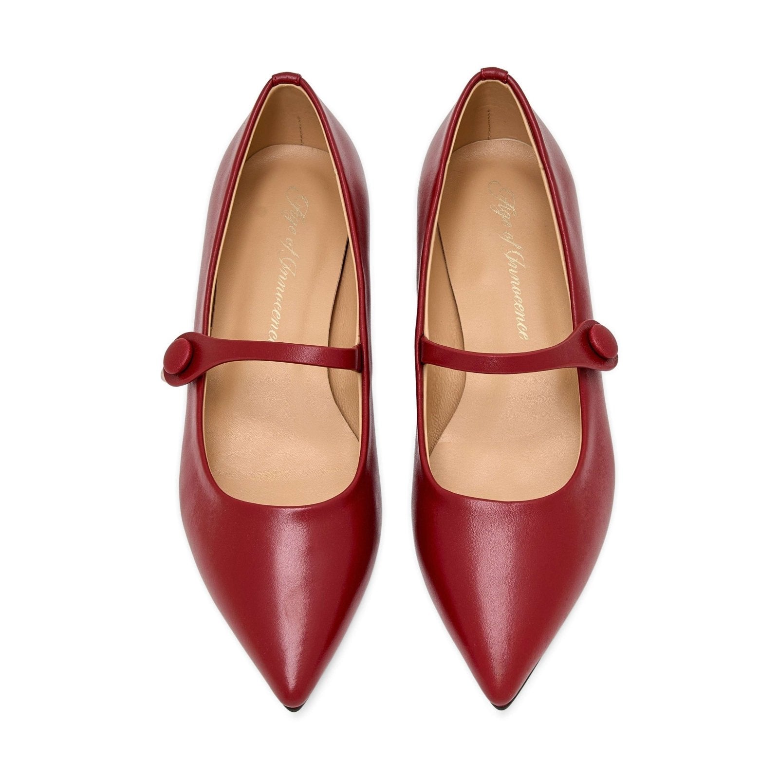 Thea Leather Burgundy Shoes by Age of Innocence