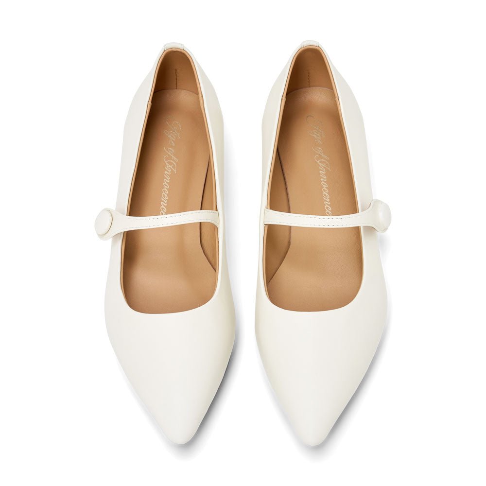 Thea Leather White Shoes by Age of Innocence