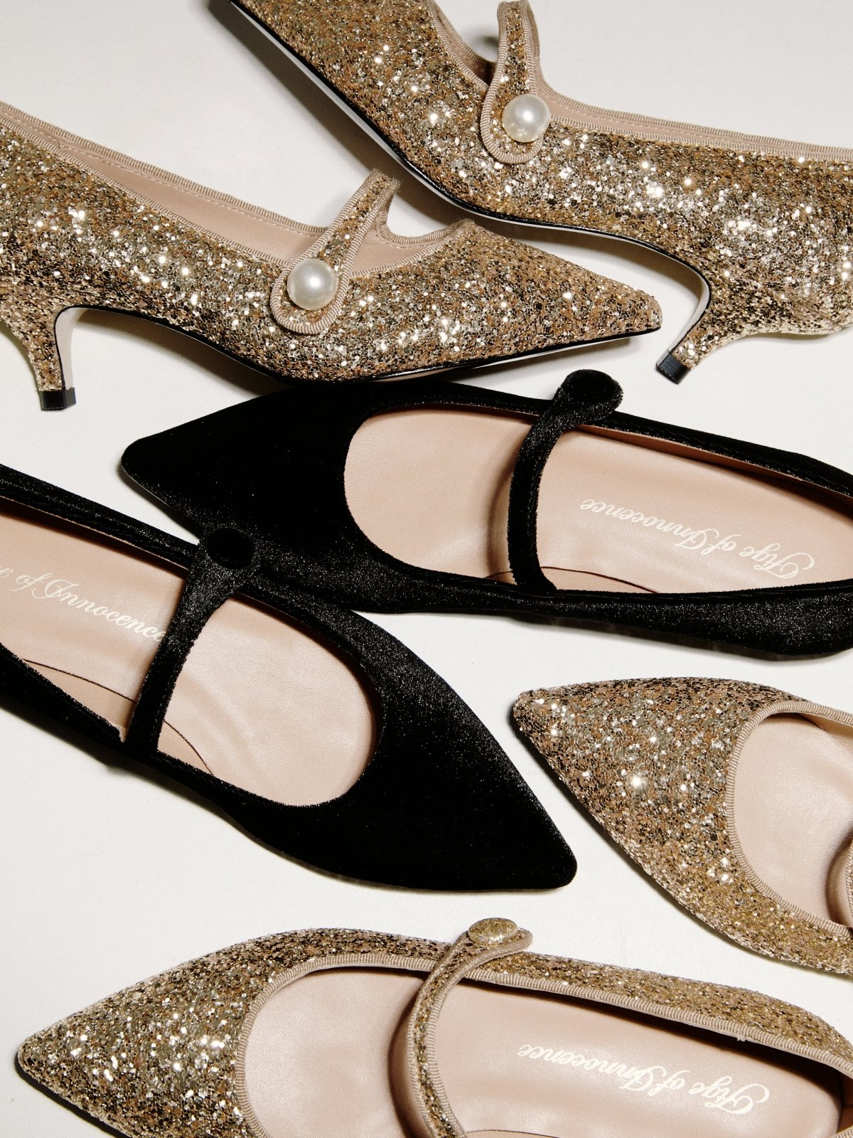 Sparkling gold shoes online