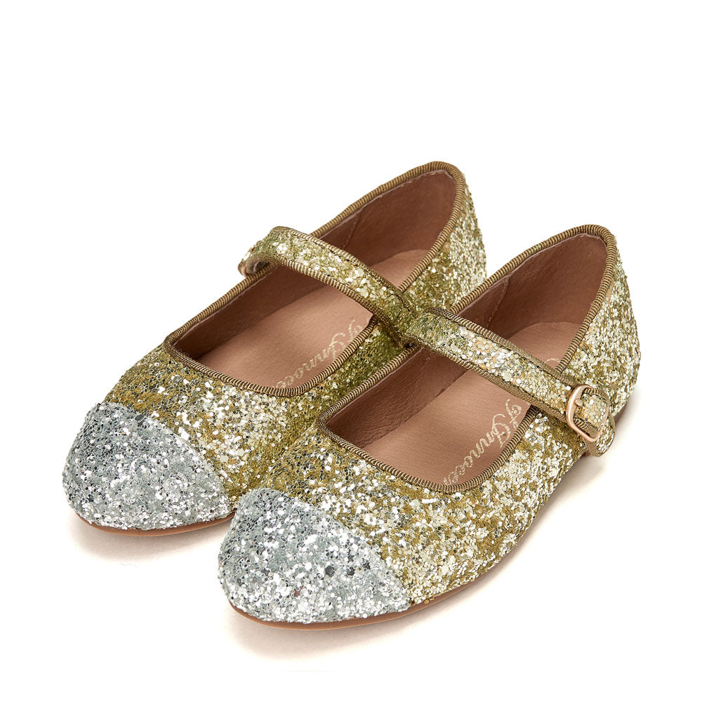 Designer Shoes Bebe Glitter 2.0 Gold Silver for Girls by Age of Innocence Age of Innocence Premium Quality Shoes