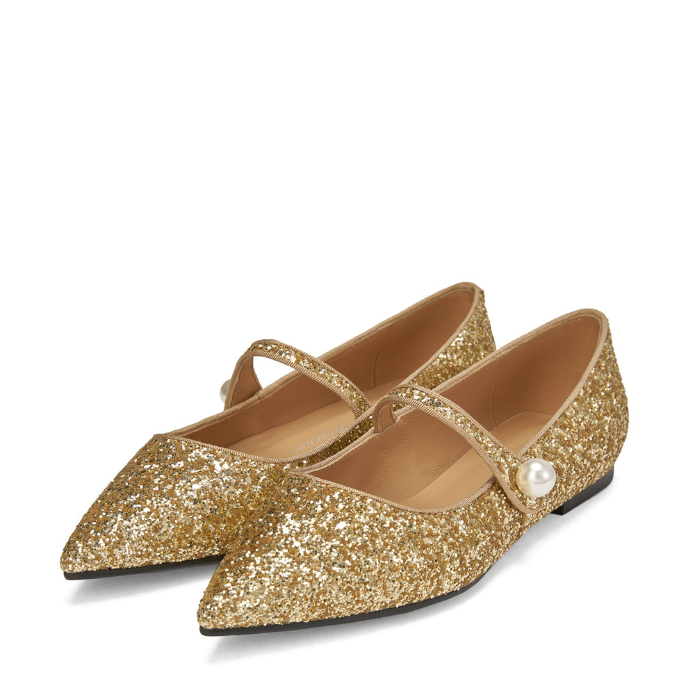 Age store of Innocence Mia Gold Glitter Shoes