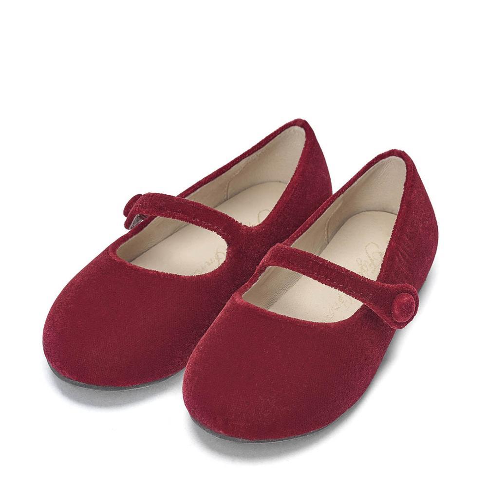 Red shops velvet baby shoes