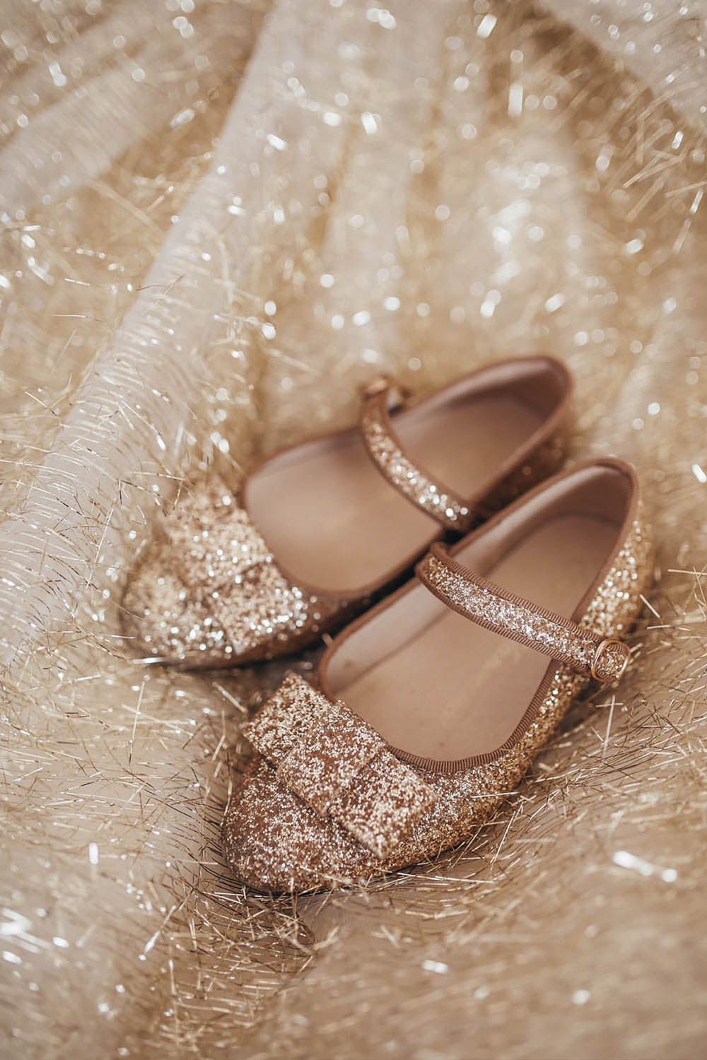 Rose gold fashion shoes for flower girl