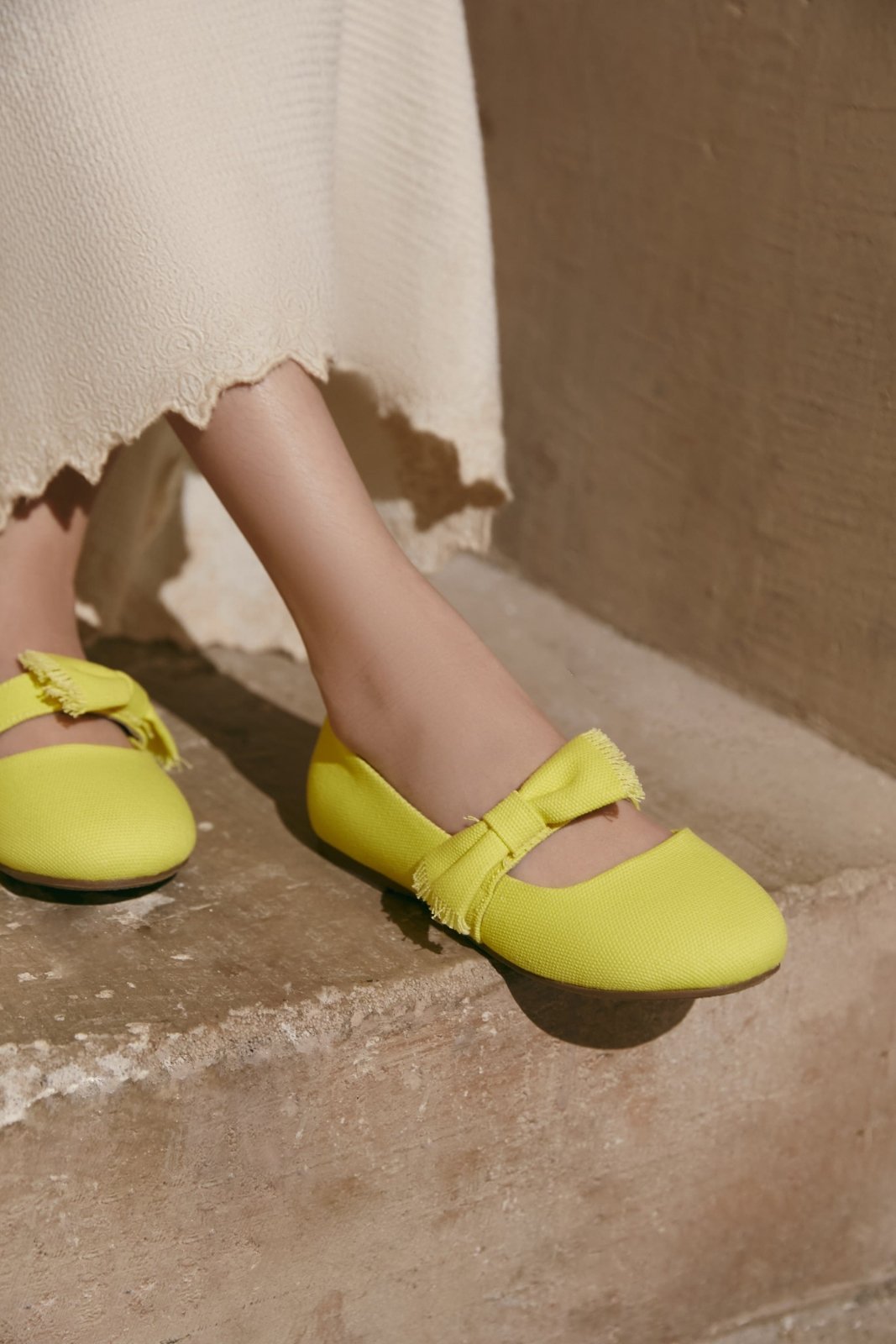 Designer fashion yellow shoes