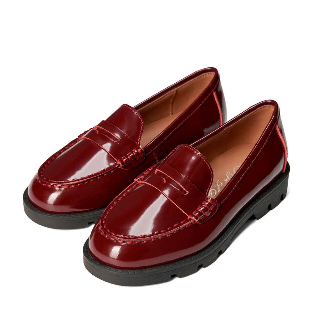 Designer Children Paula Burgundy Loafers For Baby Girls – Age of Innocence