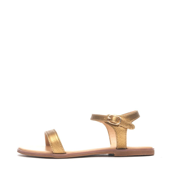 Chloé - Teen Gold Leather Sandals | Childrensalon Outlet